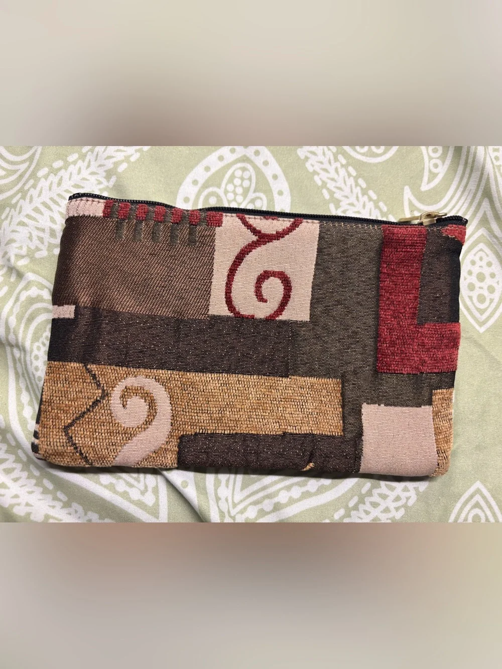 ✴️Danny K Red and Browns Patchwork Pouch
